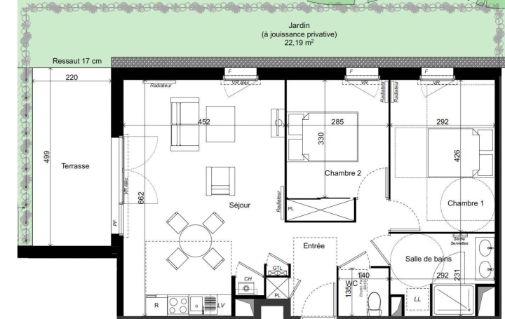 Appartement P3   LE HAILLAN  65 m2 308 400 € 