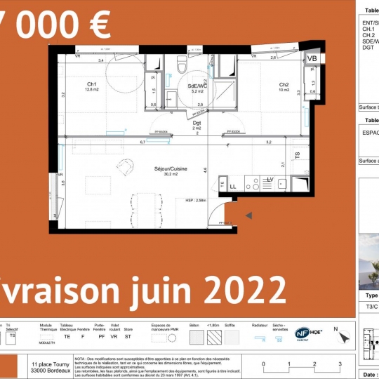  Annonces LEHAILLAN : Appartement | BORDEAUX (33000) | 60 m2 | 257 200 € 