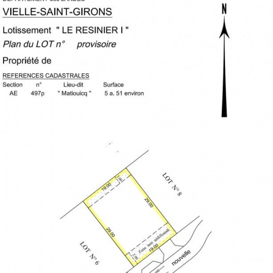  IMMOG Le Haillan Agent Immobilier : Terrain | VIELLE-SAINT-GIRONS (40560) | 551 m2 | 59 050 € 