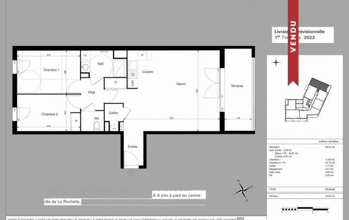Annonces LEHAILLAN : Appartement | LA ROCHELLE (17000) | 73 m2 | 350 000 € 