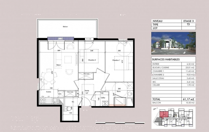 Annonces LEHAILLAN : Appartement | BRUGES (33520) | 61 m2 | 266 350 € 