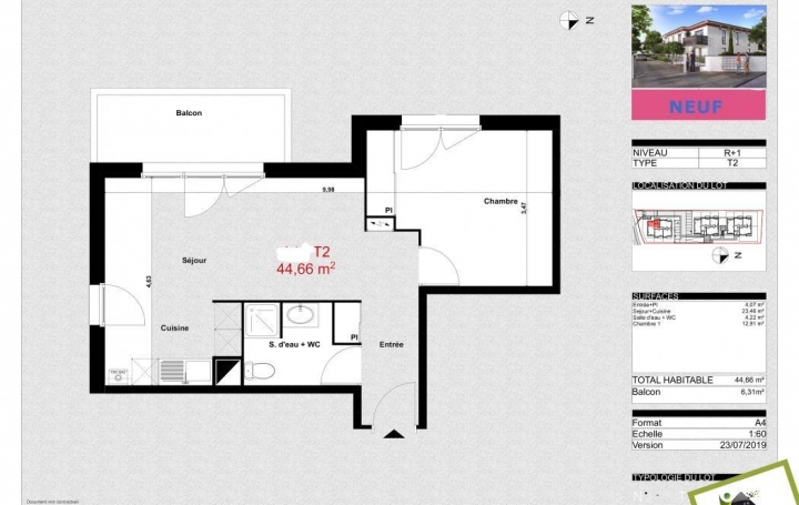 Annonces LEHAILLAN : Appartement | PAREMPUYRE (33290) | 45 m2 | 187 000 € 
