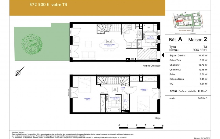 Annonces LEHAILLAN : Maison / Villa | LE BOUSCAT (33110) | 71 m2 | 372 500 € 