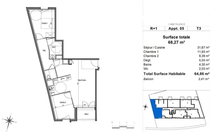 Annonces LEHAILLAN : Appartement | TALENCE (33400) | 65 m2 | 339 000 € 