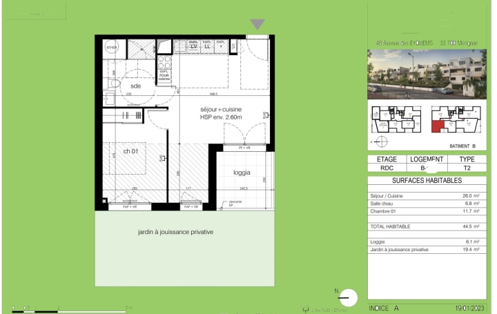  IMMOG Le Haillan Agent Immobilier Appartement | MERIGNAC (33700) | 44 m2 | 280 000 € 