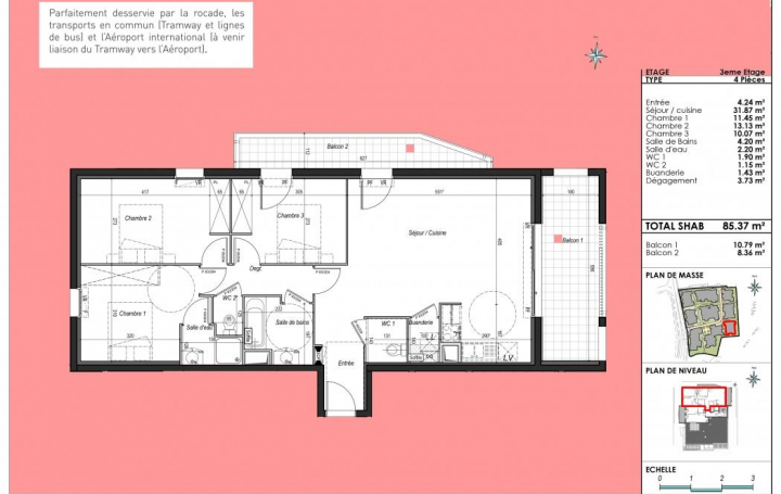Annonces LEHAILLAN : Appartement | MERIGNAC (33700) | 80 m2 | 179 000 € 